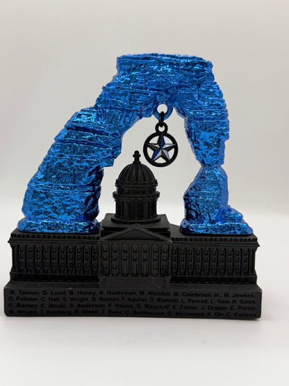 Utah’s Fallen Bottle Opener (black and blue)